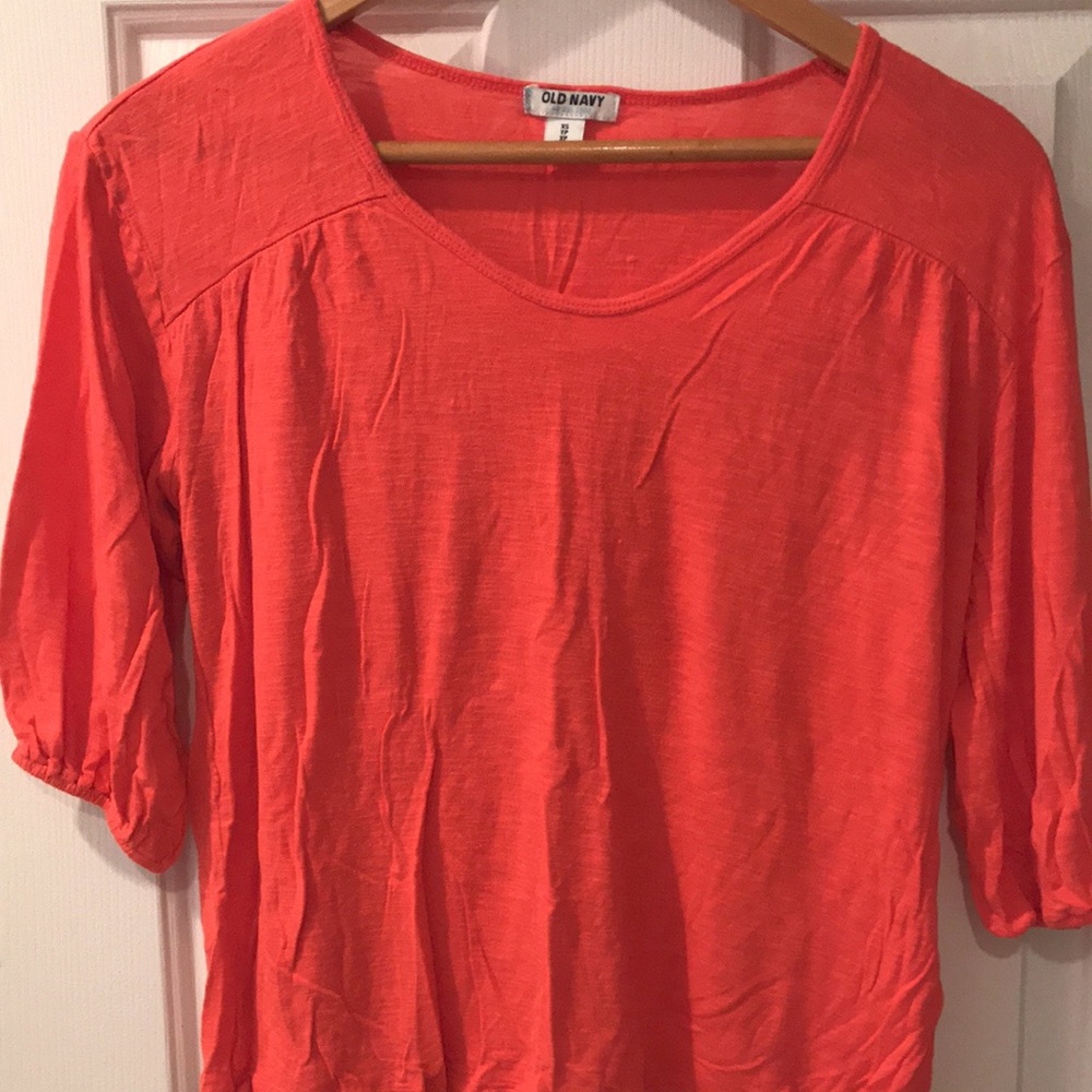Orange Quarter Length Sleeve Shirt
